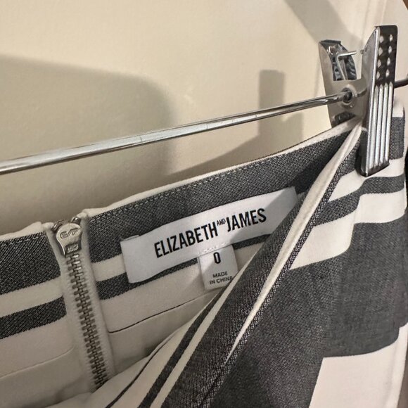 Elizabeth and James pencil skirt - white/chambray stripe - size 0 - Picture 2 of 5